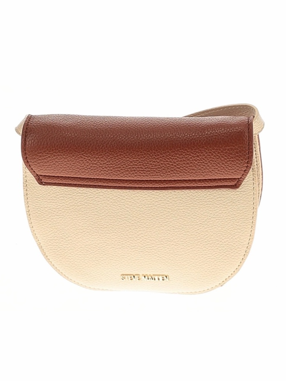 Steve Madden Brown Saddle Crossbody with Cream Strap and Gold Hardware - Picture 3 of 3
